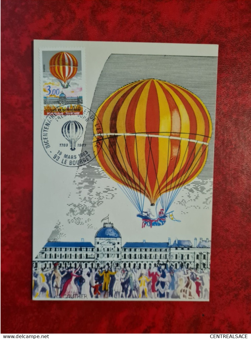 Carte MAXIMUM  PARIS   1983 LE BOURGET BICENTENAIRE DE L'espace BALLON - 1980-1989