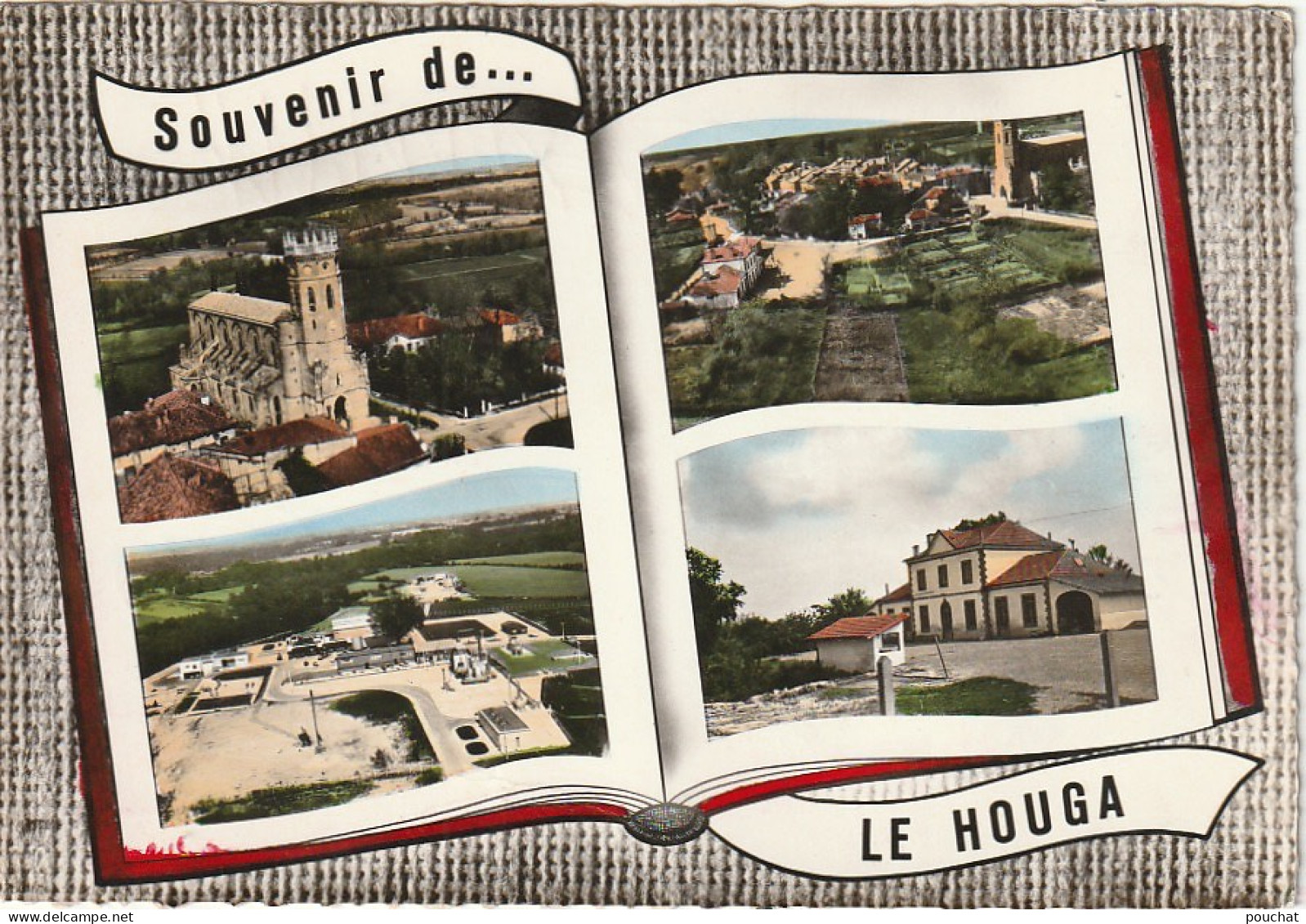 QU 18-(32) SOUVENIR DE  LE HOUGA  - CARTE MULTIVUES COULEURS : CENTRE DE STOCKAGE , EGLISE ...- 2 SCANS - Other & Unclassified