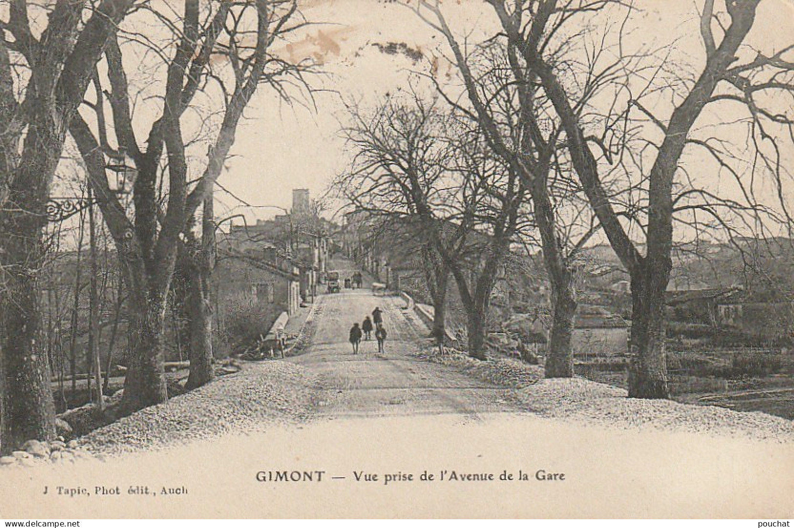 QU 18-(32) GIMONT - VUE PRISE DE L' AVENUE DE LA GARE - 2 SCANS - Other & Unclassified