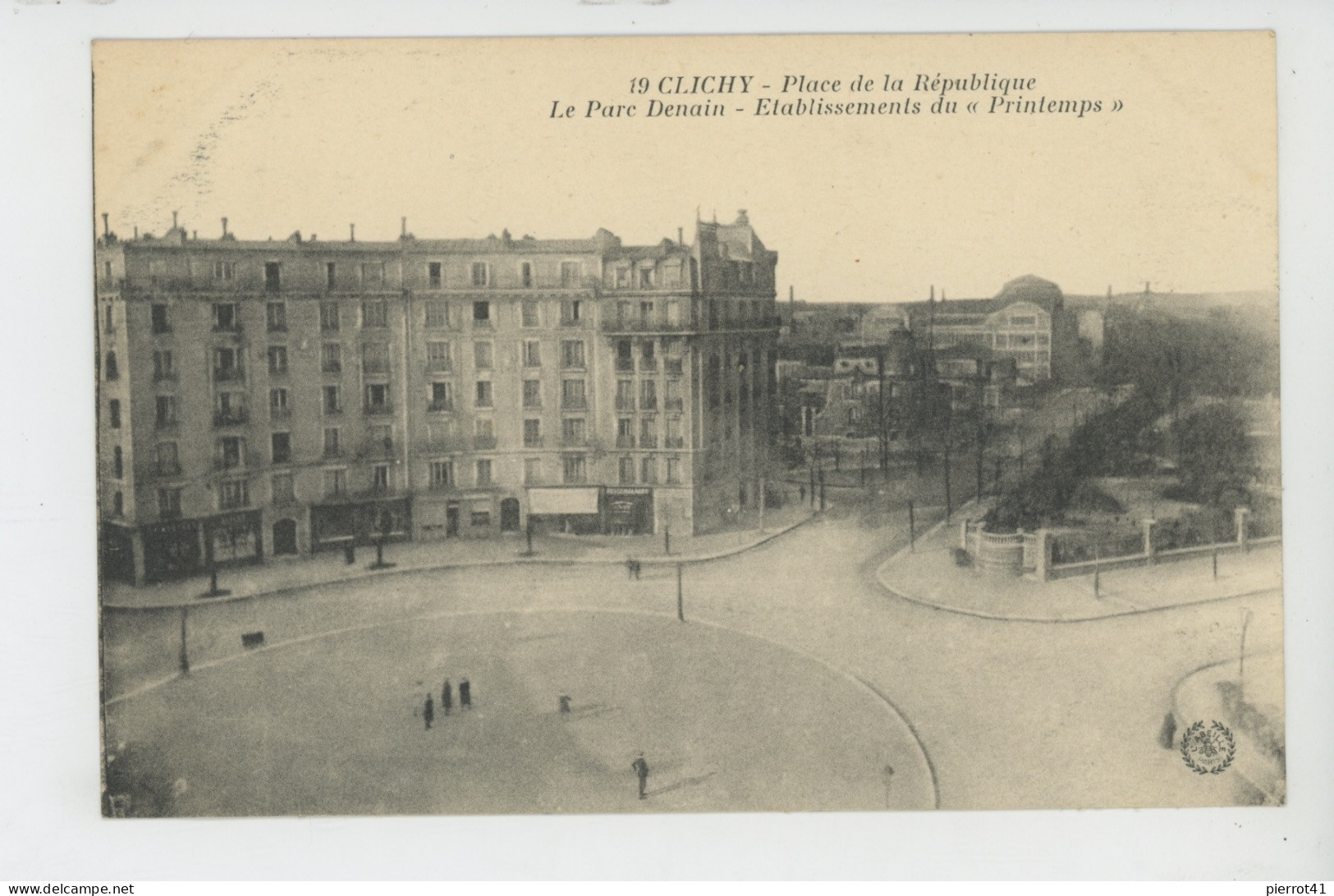 CLICHY - Place De La République- Le Parc Denain - Etablissements Du "PRINTEMPS " - Clichy