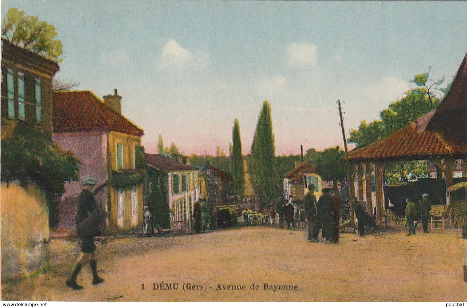 QU 18-(32) DEMU - AVENUE DE BAYONNE - ANIMATION - CARTE COLORISEE - 2 SCANS - Other & Unclassified