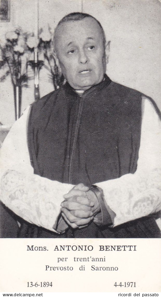 Santino Mons.antonio Benetti - Devotieprenten