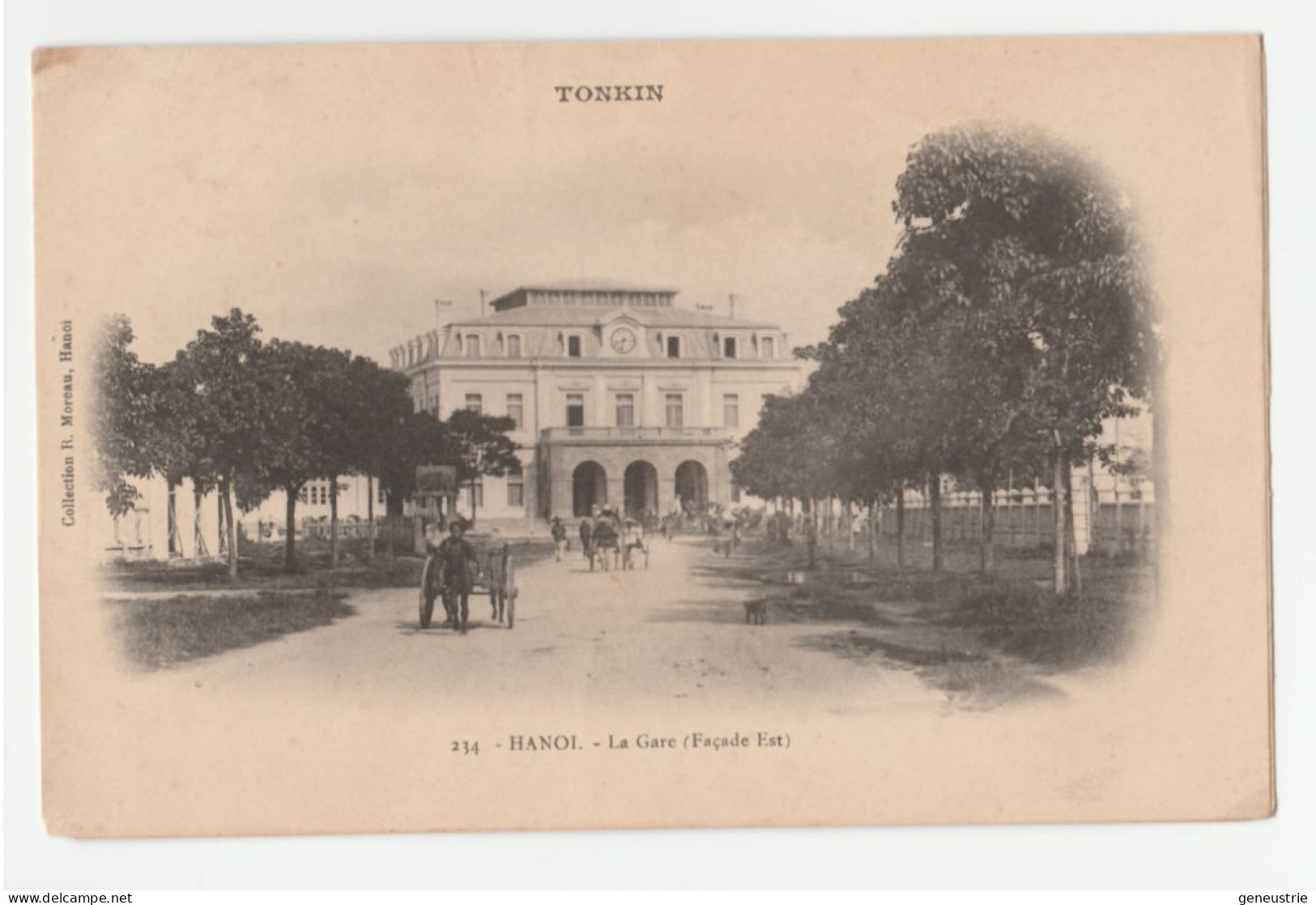CPA Coloniale 1904 "Tonkin, Hanoï, La Gare (façade Est)" Indochine - Viet Nam - Viêt-Nam