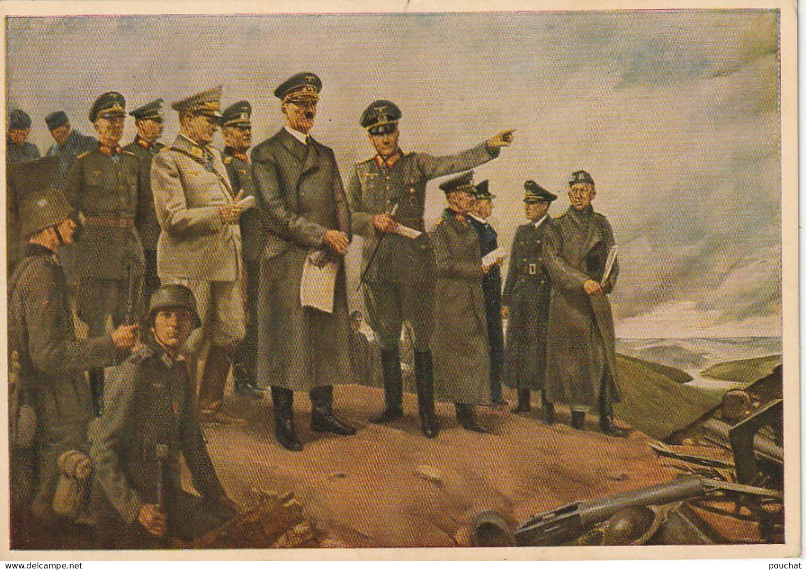 QU 19-" DER FUHRER IM KAMPFGELANDE "- LE FUHRER ET SON ETAT MAJOR REGARDANT LES MANOEUVRES - ILLUSTRATEUR C . HOMMEL -  - Personen