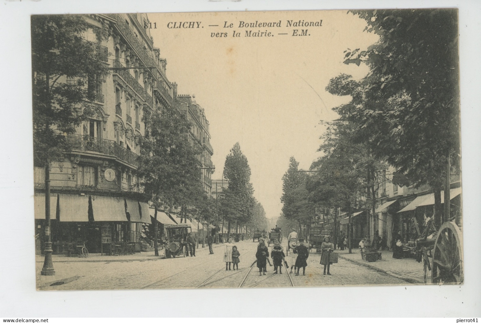 CLICHY - Le Boulevard National Vers La Mairie - Clichy