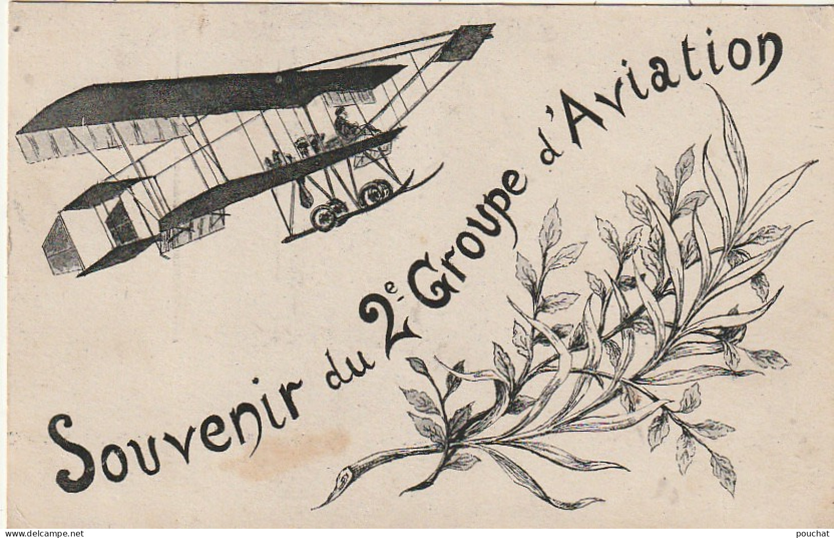 QU 19- SOUVENIR DU 2e GROUPE D' AVIATION ( 28/01/1917 ) - BIPLAN - 2 SCANS - Regimientos