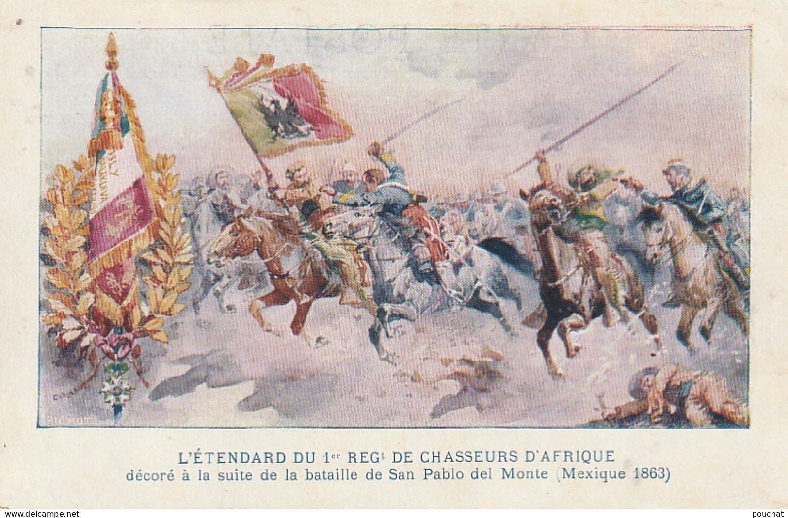 QU 19- L' ETENDARD DU 1er REGIMENT DE CHASSEURS D' AFRIQUE - COLLECTION PETIT PARISIEN - 2 SCANS - Regiments