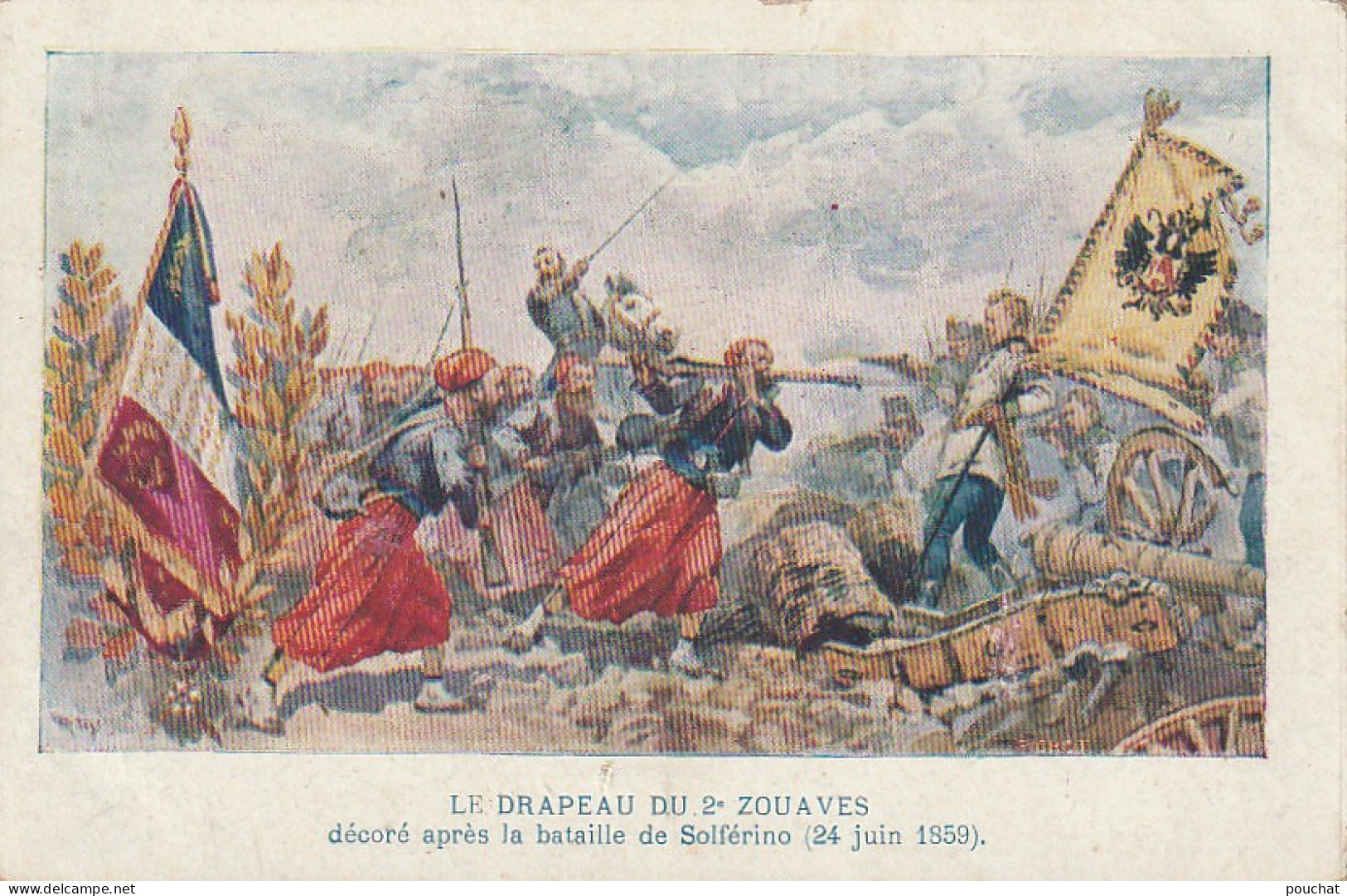 QU 19- LE DRAPEAU DU 2e ZOUAVES - COLLECTION PETIT PARISIEN - 2 SCANS - Regiments