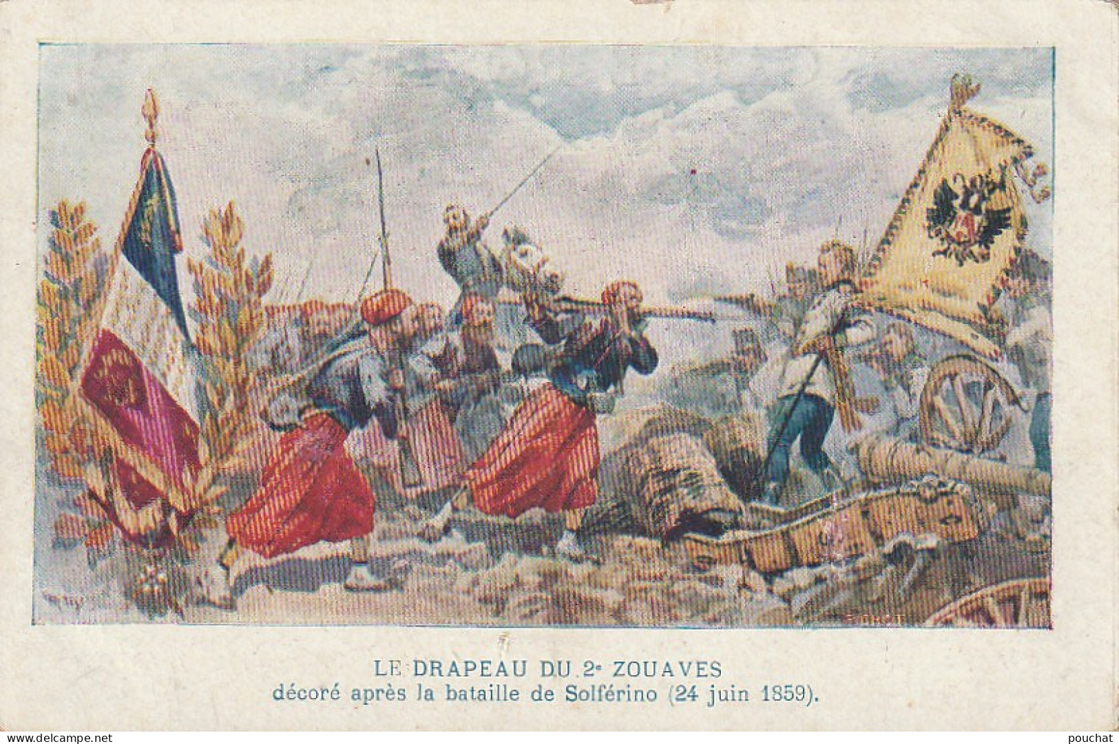 QU 19- LE DRAPEAU DU 2e ZOUAVES - COLLECTION PETIT PARISIEN - 2 SCANS - Régiments