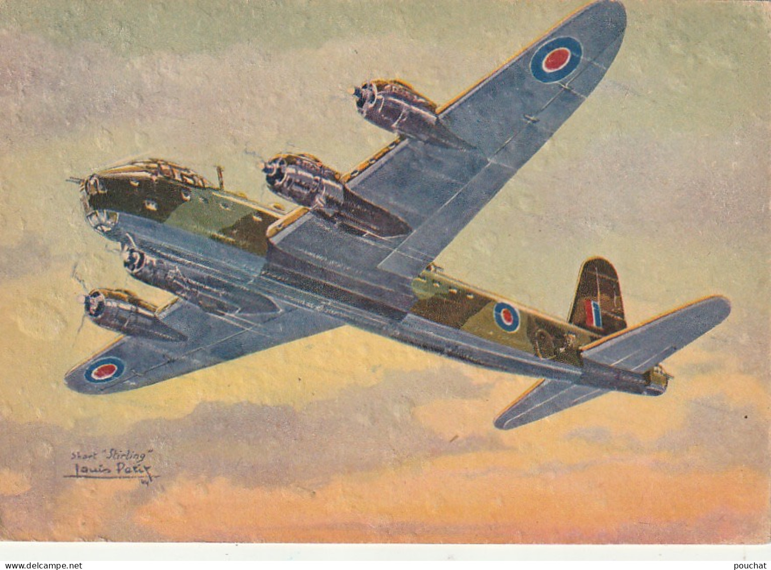 QU 21- COLLECTION DES AVIONS ALLIES - SHORT " STIRLING " ( G.B ) - ILLUSTRATEUR PETIT- CARTE PUBLICITAIRE ASPIRINE  - 1939-1945: 2. Weltkrieg