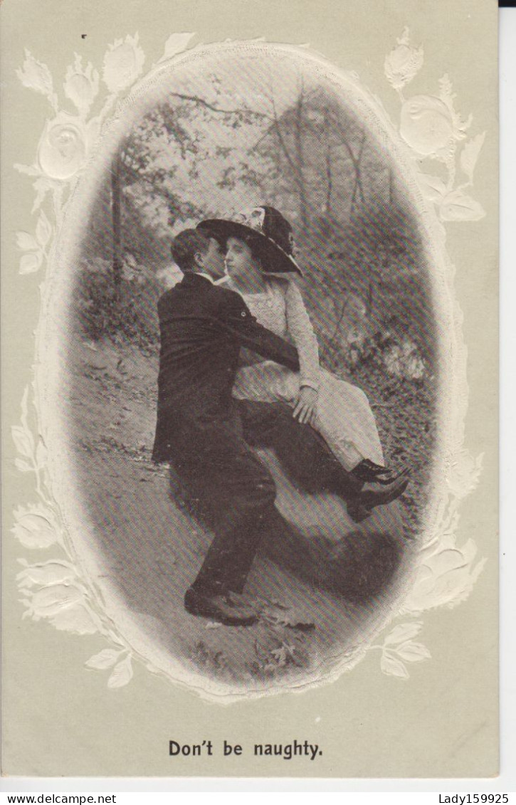 Don't Be Naughty, Photo Du Couple Ovale  Encadrement Fleurs Series No 9056 Photo Of The Oval Couple 2 Sc - Koppels