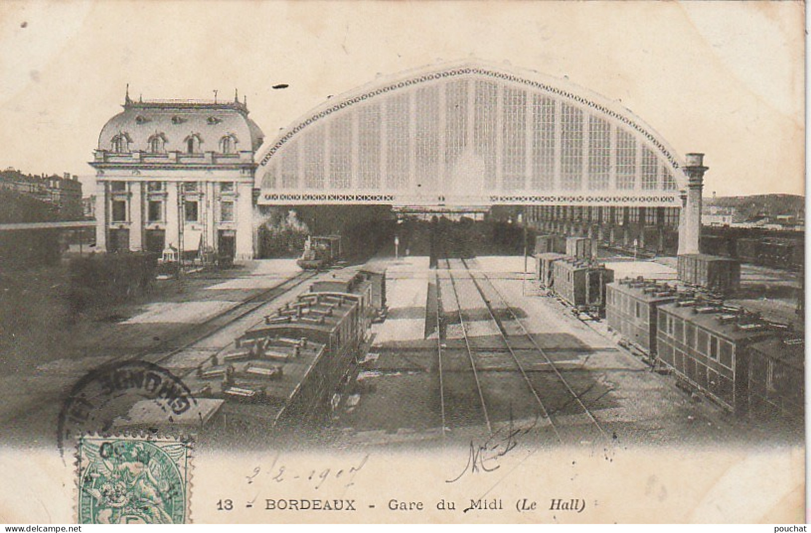 QU 23-(33) BORDEAUX - GARE DU MIDI  ( LE HALL ) - LOCOMOTIVE , WAGONS - 2 SCANS - Bordeaux