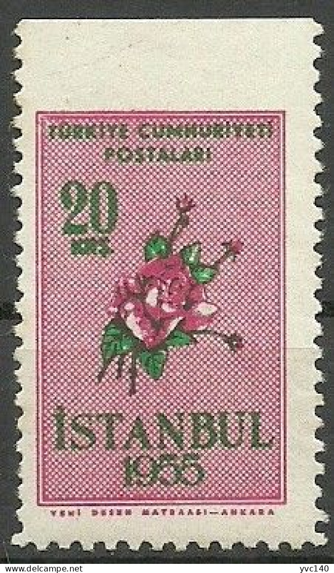 Turkey; 1955 Istanbul Spring And Flower Festivity 20 K. ERROR "Imperf. Edge" - Unused Stamps