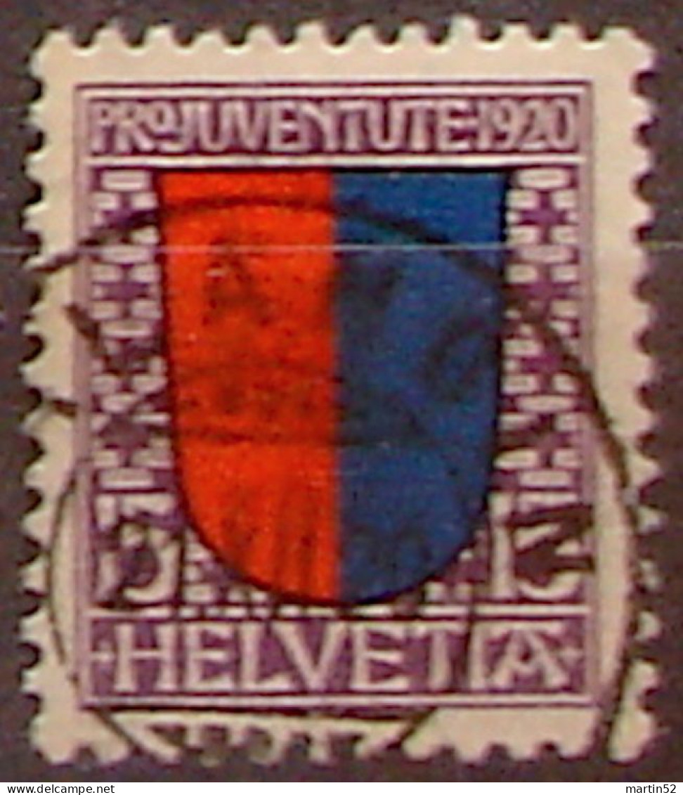 Schweiz Suisse Pro Juventute 1920: Wappen Ticino Zu WI17 Mi 155 Yv 178 Mit Voll-⊙ FÄLLANDEN 21.XII.20 (Zu CHF 10.00) - Oblitérés