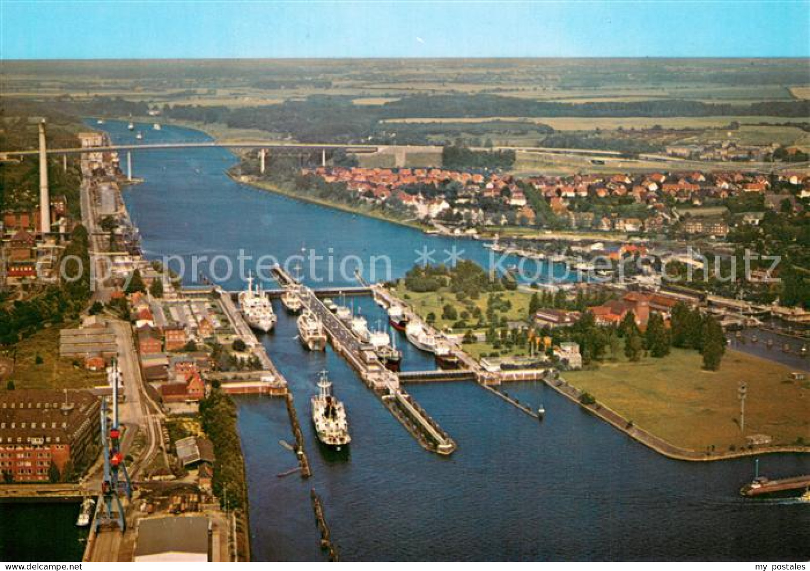 73723755 Holtenau Kiel Schleusen Mit Hochbruecken Fliegeraufnahme Holtenau Kiel - Kiel