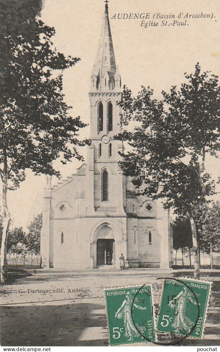 QU 25-(33) AUDENGE - EGLISE SAINT PAUL - 2 SCANS - Autres & Non Classés