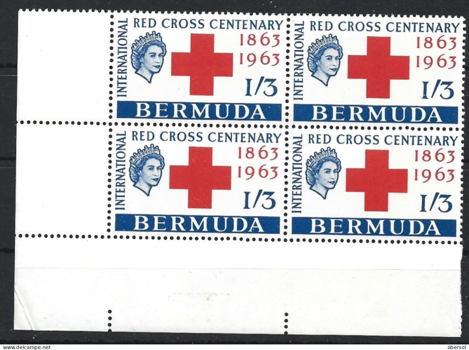 Bermuda 1963 Red Cross Centenary Block Of Four MNH - Bermudes