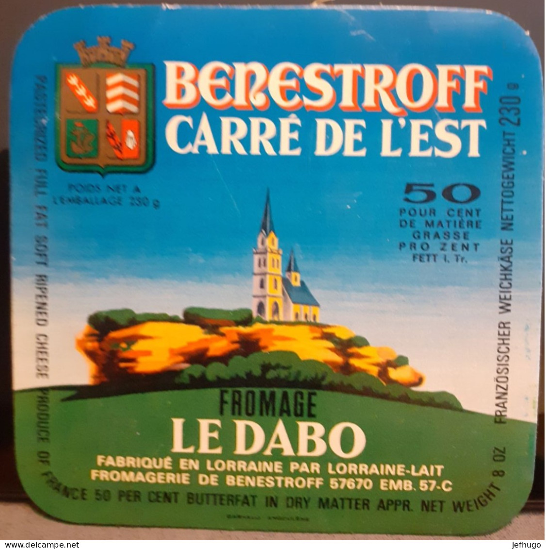 ÉTIQUETTE FROMAGE LE DABO . BENESTROFF . CARRE DE L' EST - Cheese