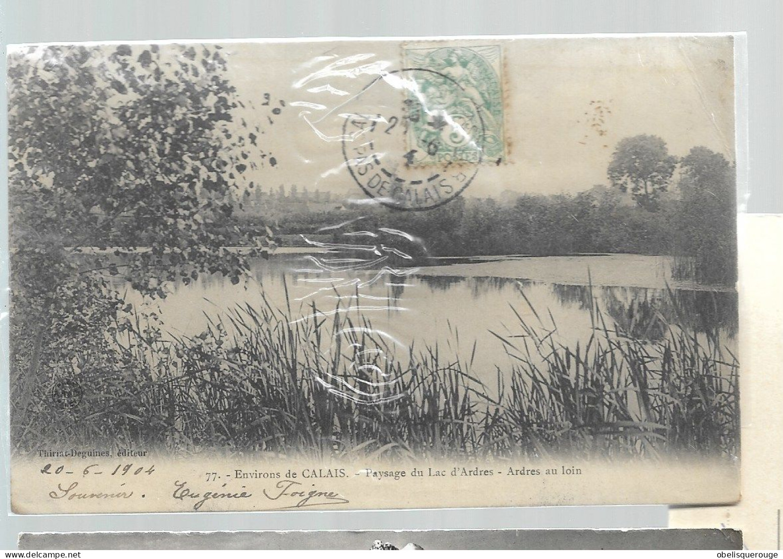 62 ENV CALAIS LAC D ARDRES VERS 1905 N °  AU LOIN ARDRES - Ardres