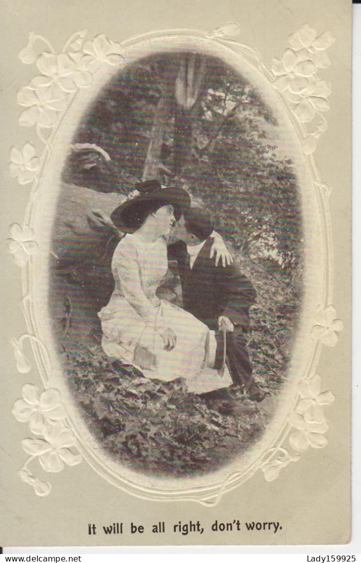 It Will Be All Right, Don't Worry Photo Du Couple Ovale  Encadrement Fleurs Series No 9055 Photo Of The Oval Couple 2 - Couples