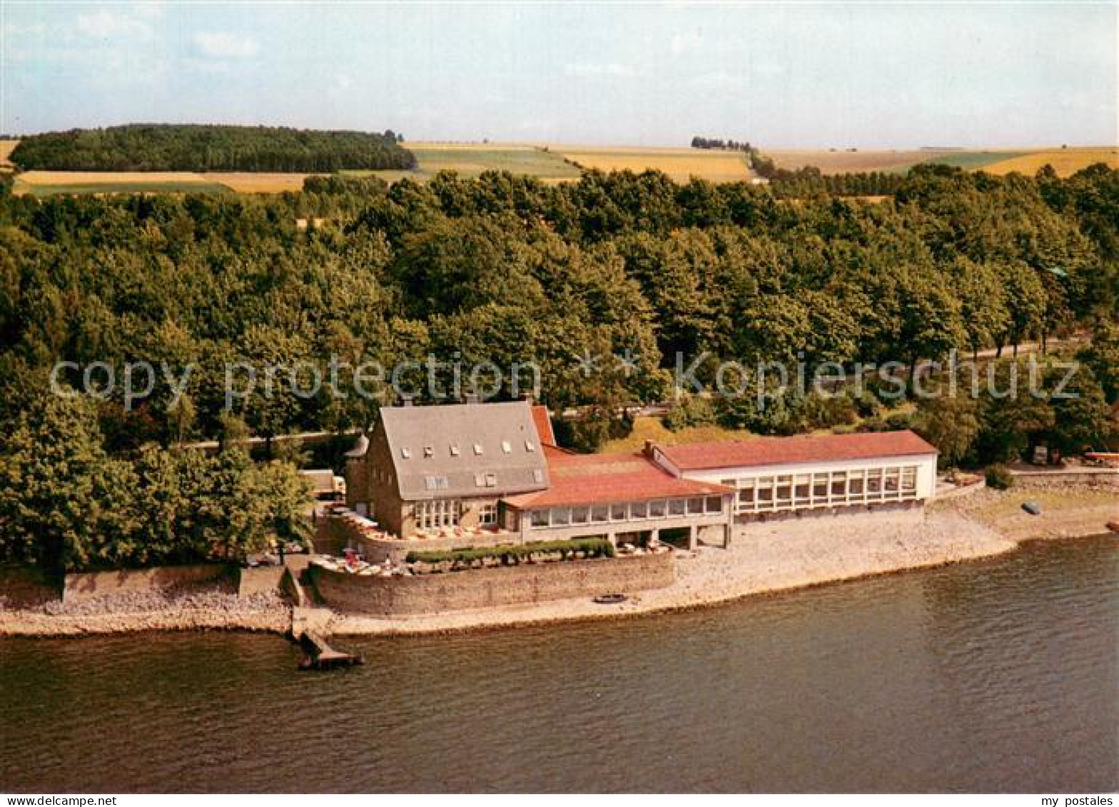 73723680 Guenne Moehnesee Der Seehof Restaurant An Der Sperrmauer Fliegeraufnahm - Other & Unclassified