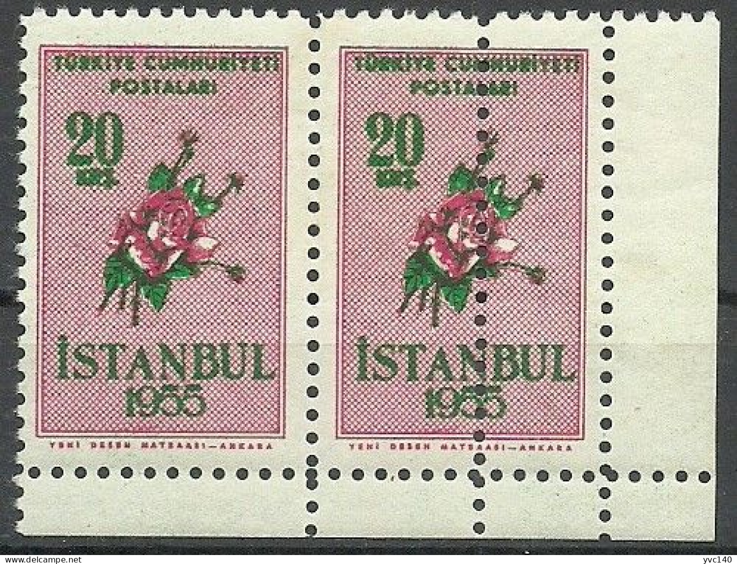 Turkey; 1955 Istanbul Spring And Flower Festivity 20 K. ERROR "Double Perf." - Ungebraucht