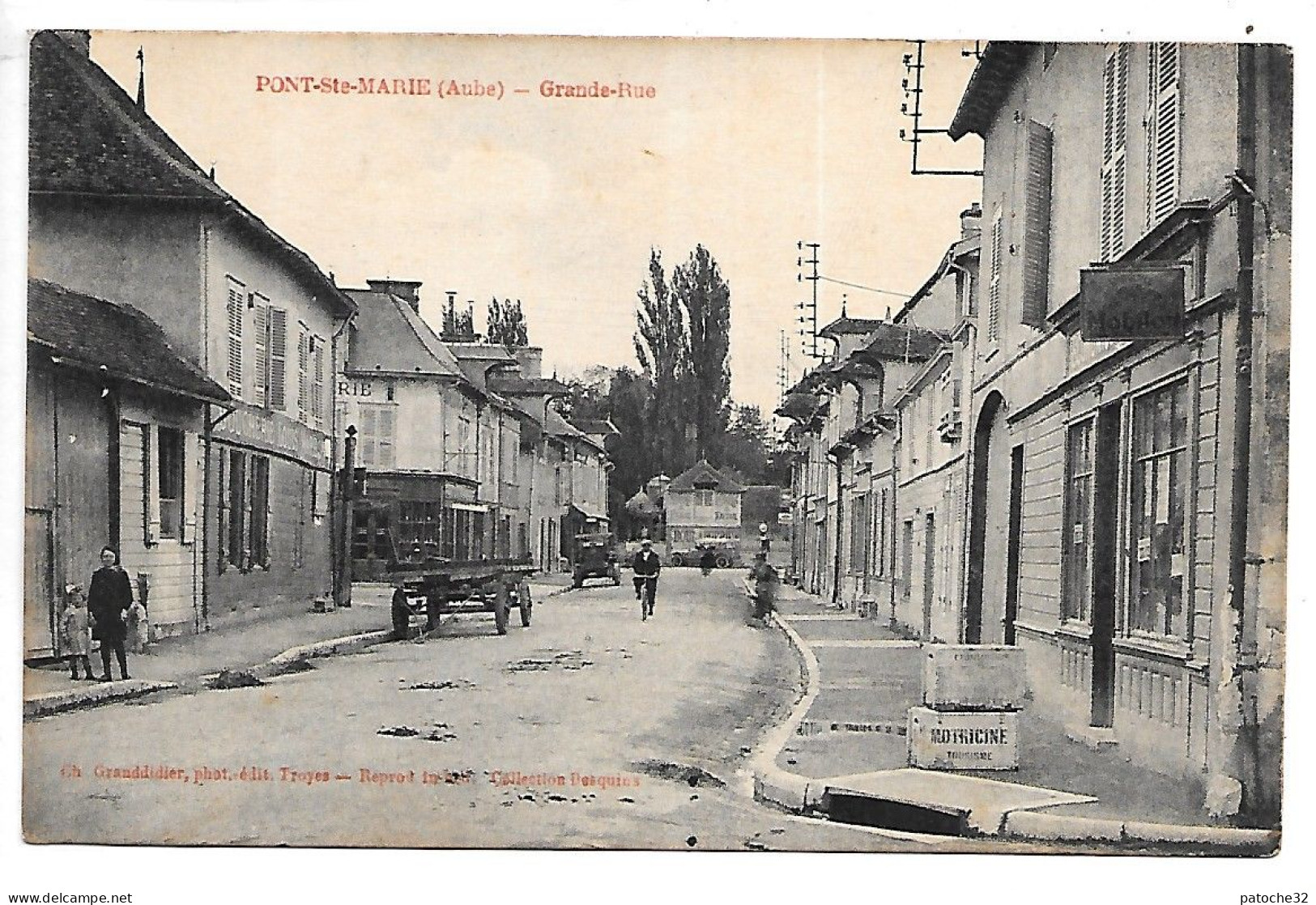 Cpa...Pont-Ste-Marie...(aube)...grande Rue...animée...(commerces)... - Autres & Non Classés