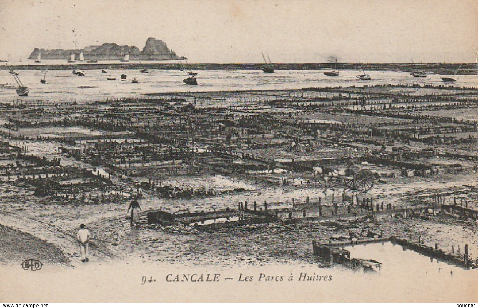 RE 3-(35) CANCALE - LES PARCS A HUITRES - ATTELAGE - 2 SCANS - Cancale