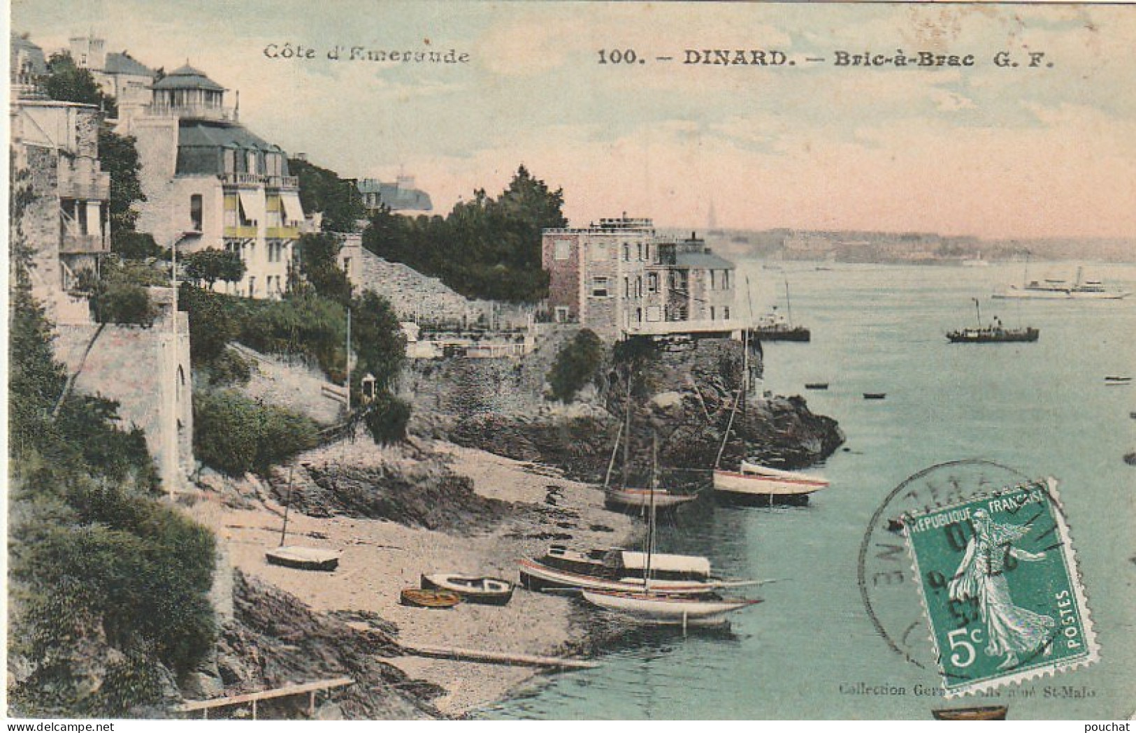 RE 3-(35) DINARD - BRIC A BRAC - VILLA  FACE A LA BAIE DE SAINT MALO - CARTE COLORISEE - 2 SCANS - Dinard