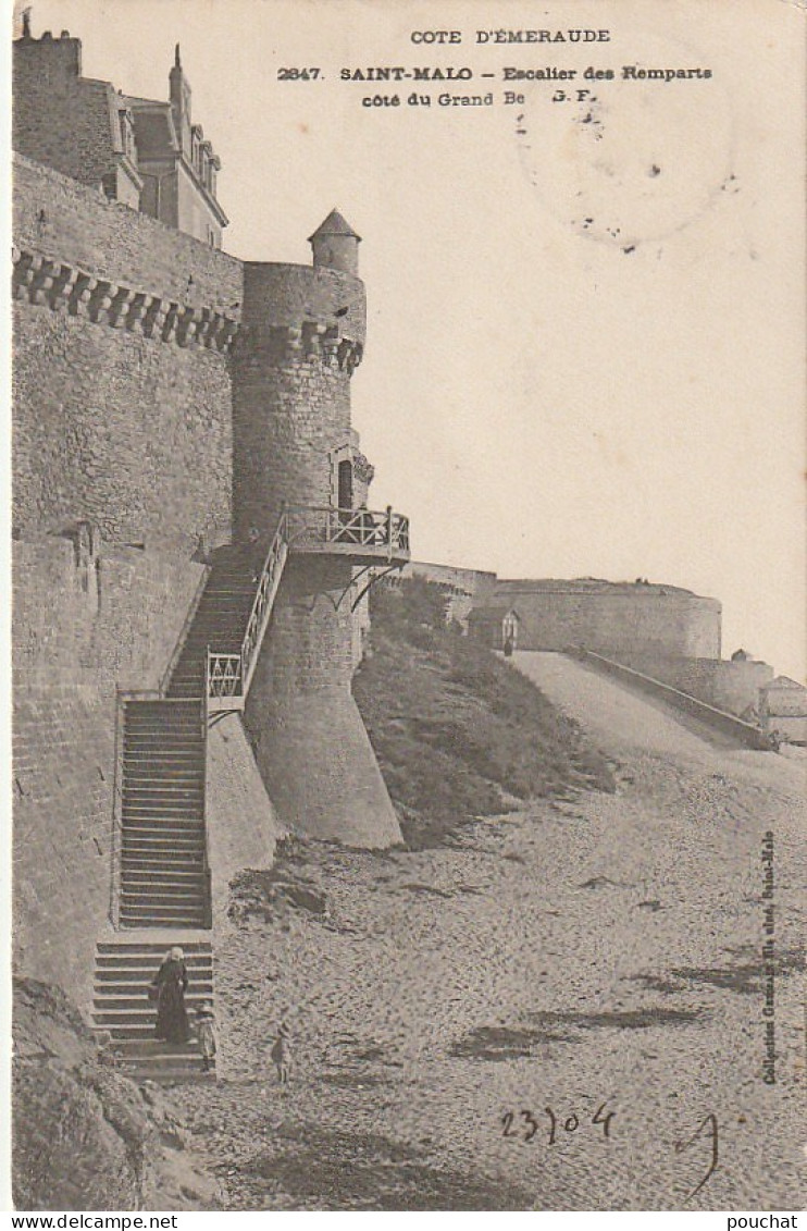 RE 3-(35) SAINT MALO - ESCALIER DES REMPARTS  COTE DU GRAND BE - 2 SCANS - Saint Malo