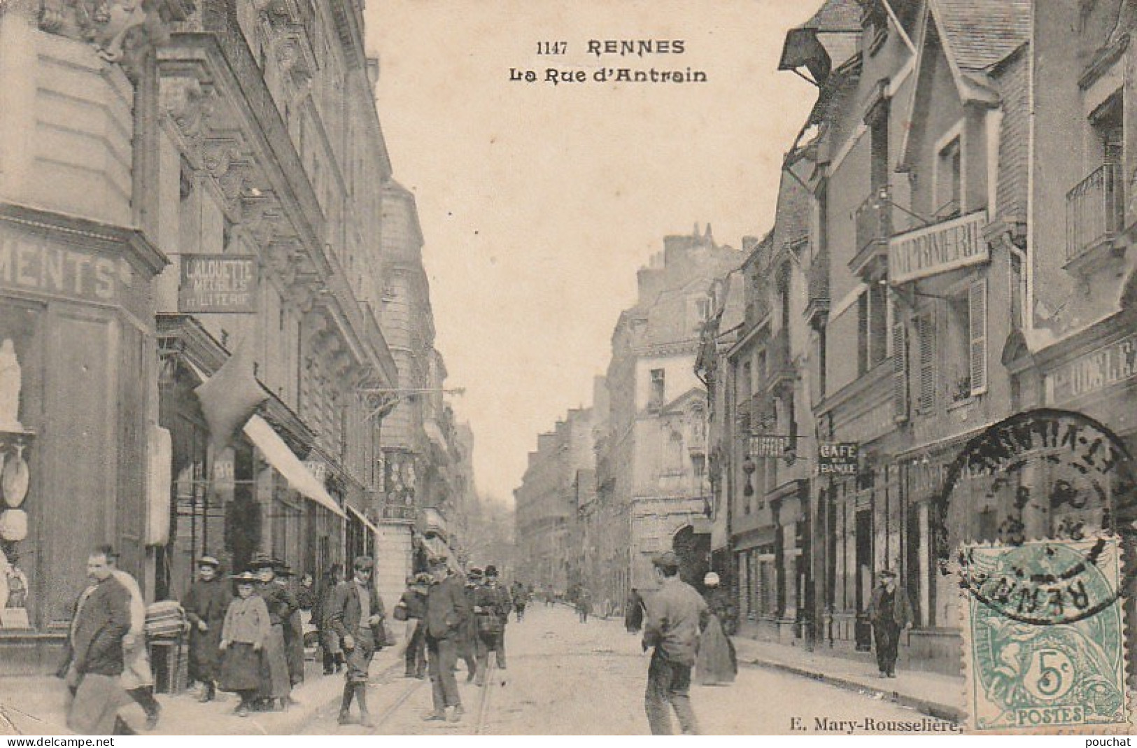 RE 3-(35) RENNES - LA RUE D' ANTRAIN - COMMERCES - ANIMATION - 2 SCANS - Rennes