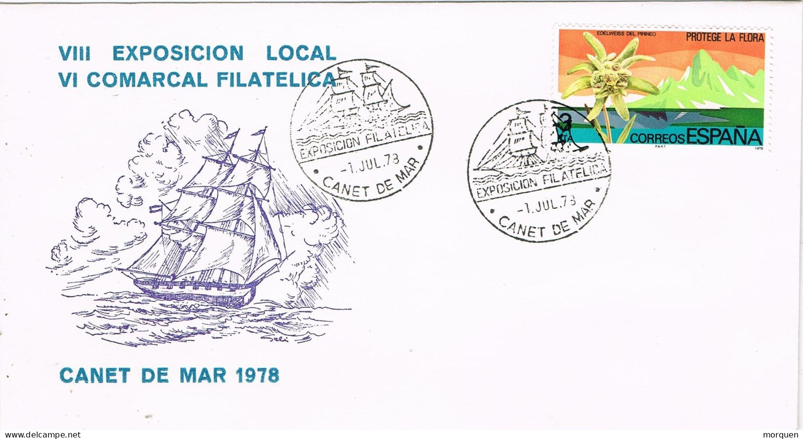53967. Carta CANET De MAR (Barcelona) 1978. Barco, Ship, Exposicion Comarcal - Briefe U. Dokumente