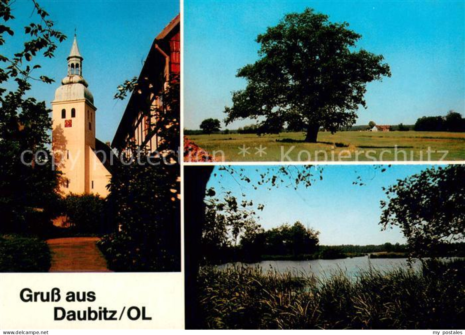 73723638 Daubitz Rietschen Kirche Pfarrhaus Tabor-Eiche Partie An Den Teichen Da - Sonstige & Ohne Zuordnung