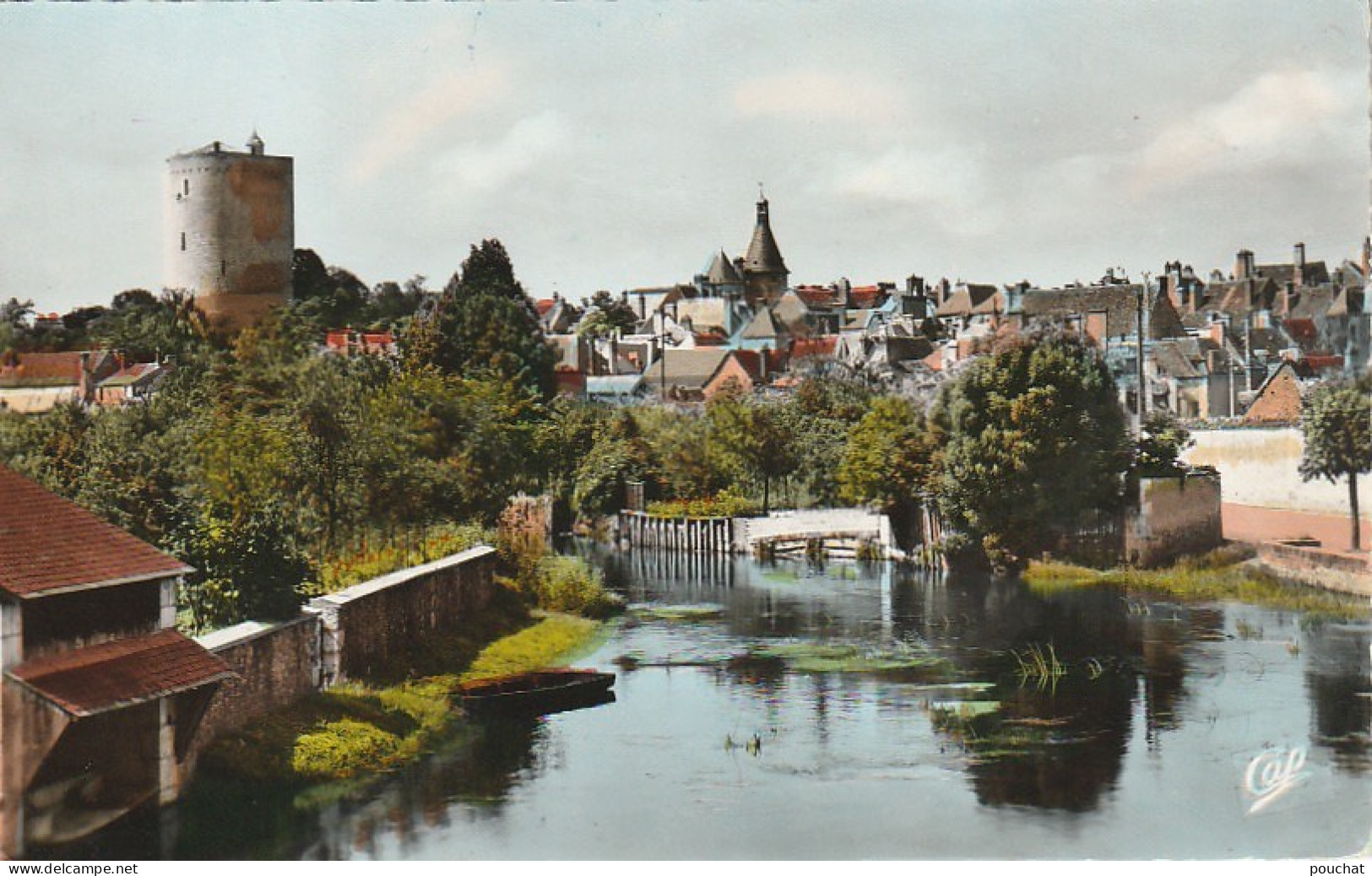 RE 6-(36) ISSOUDUN - LES BORDS DE LA THEOLS - CARTE COULEURS - 2 SCANS - Issoudun