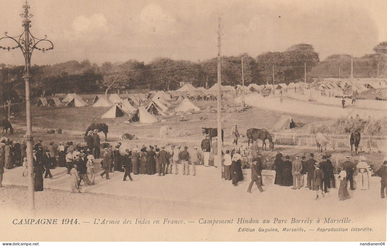 CPA - 13 - Marseille - Campement Hindou Au Parc Borély - Quatieri Sud, Mazarques, Bonneveine, Pointe Rouge, Calanques