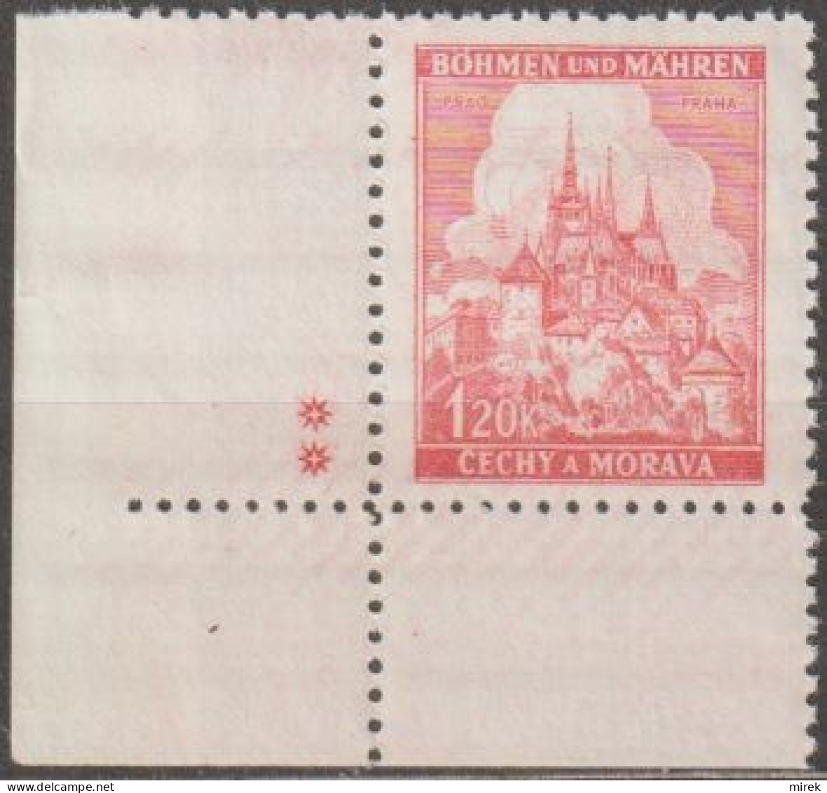 071a/ Pof. 57, Corner Stamp, Plate Mark ++ - Ungebraucht