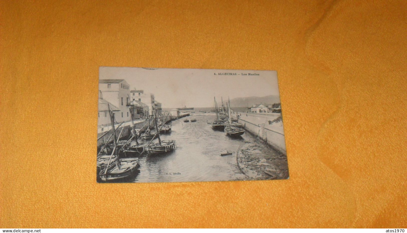 CARTE POSTALE ANCIENNE CIRCULEE DE 1914../ ALGECIRAS.- LOS MUELLES...CACHET - Autres & Non Classés