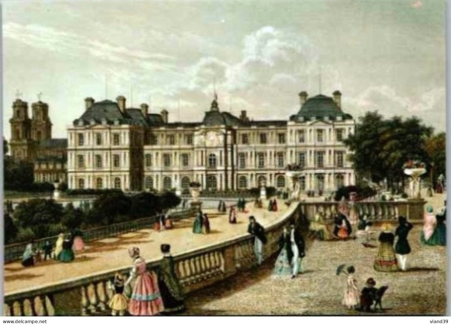 PARIS. - Du Temps Jadis. :  Le Palais Et Les Jardins Du Luxembourg.  D'après Une Litho Ancienne.  Non Circulée - Other Monuments