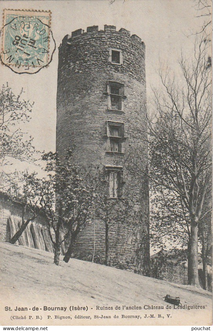 RE 8-(38) SAINT JEAN DE BOURNAY - RUINES DE L' ANCIEN CHATEAU DE LESDIGUIERES - 2 SCANS - Saint-Jean-de-Bournay