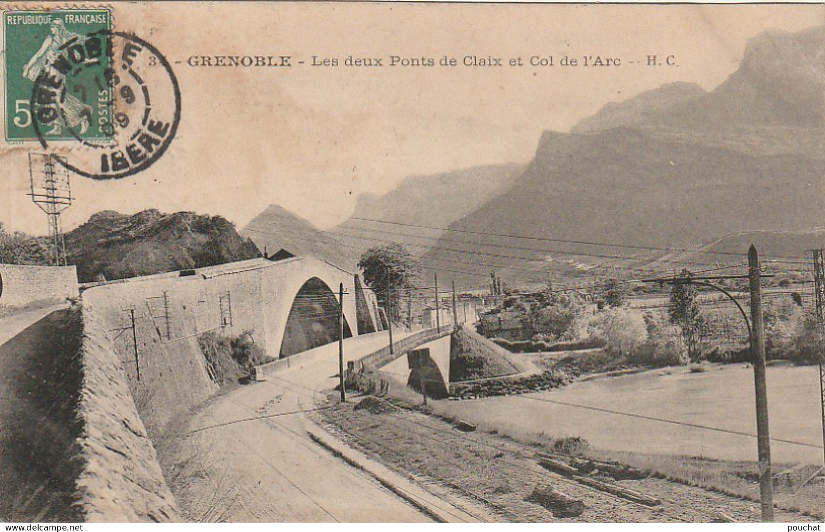 RE 8-(38) GRENOBLE - LES DEUX PONTS DE CLAIX ET COL DE L' ARC - 2 SCANS - Grenoble