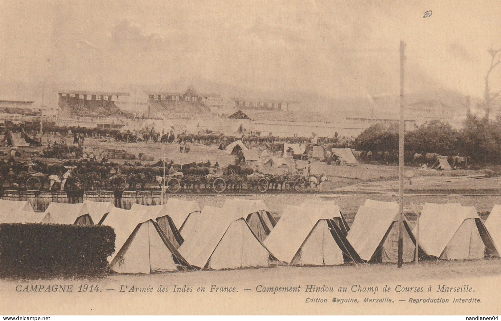 CPA - 13 - Marseille - Campement Hindou Au Champ De Courses - Quatieri Sud, Mazarques, Bonneveine, Pointe Rouge, Calanques