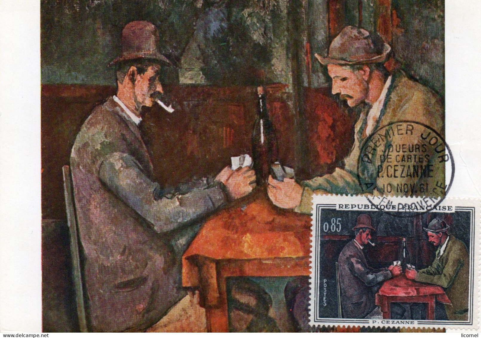 Carte Maxi 1961 Premier Jour :joueurs De Cartes De PAUL CEZANNE - 1960-1969