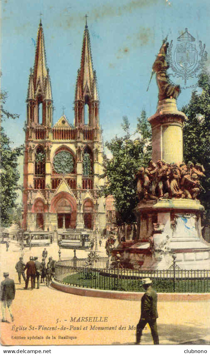 CPA -MARSEILLE - EGLISE ST VINCENT ET MONUMENT DES MORTS - Ohne Zuordnung