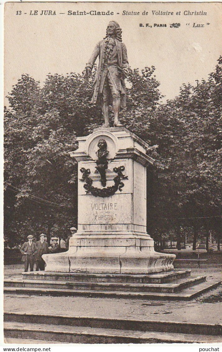 RE 10-(39) SAINT CLAUDE - STATUE DE VOLTAIRE ET CHRISTIN - 2 SCANS  - Saint Claude