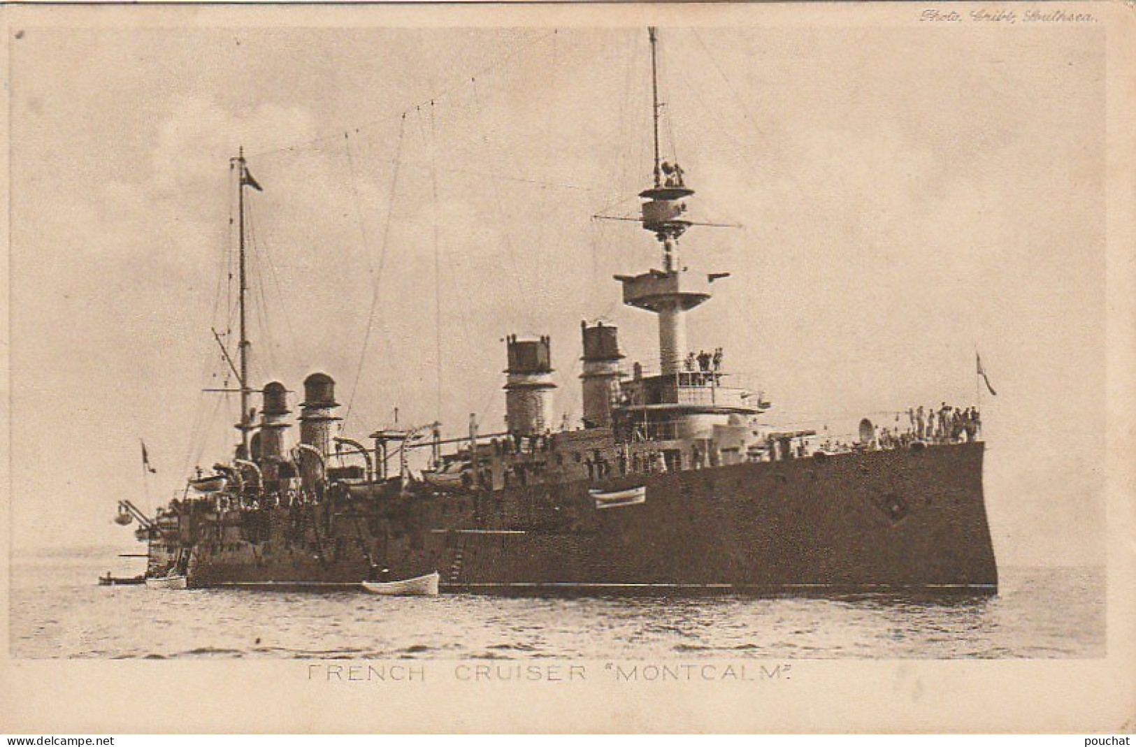 RE 11 - CROISEUR " MONTCALM " - FRENCH CRUISER  - 2 SCANS - Warships