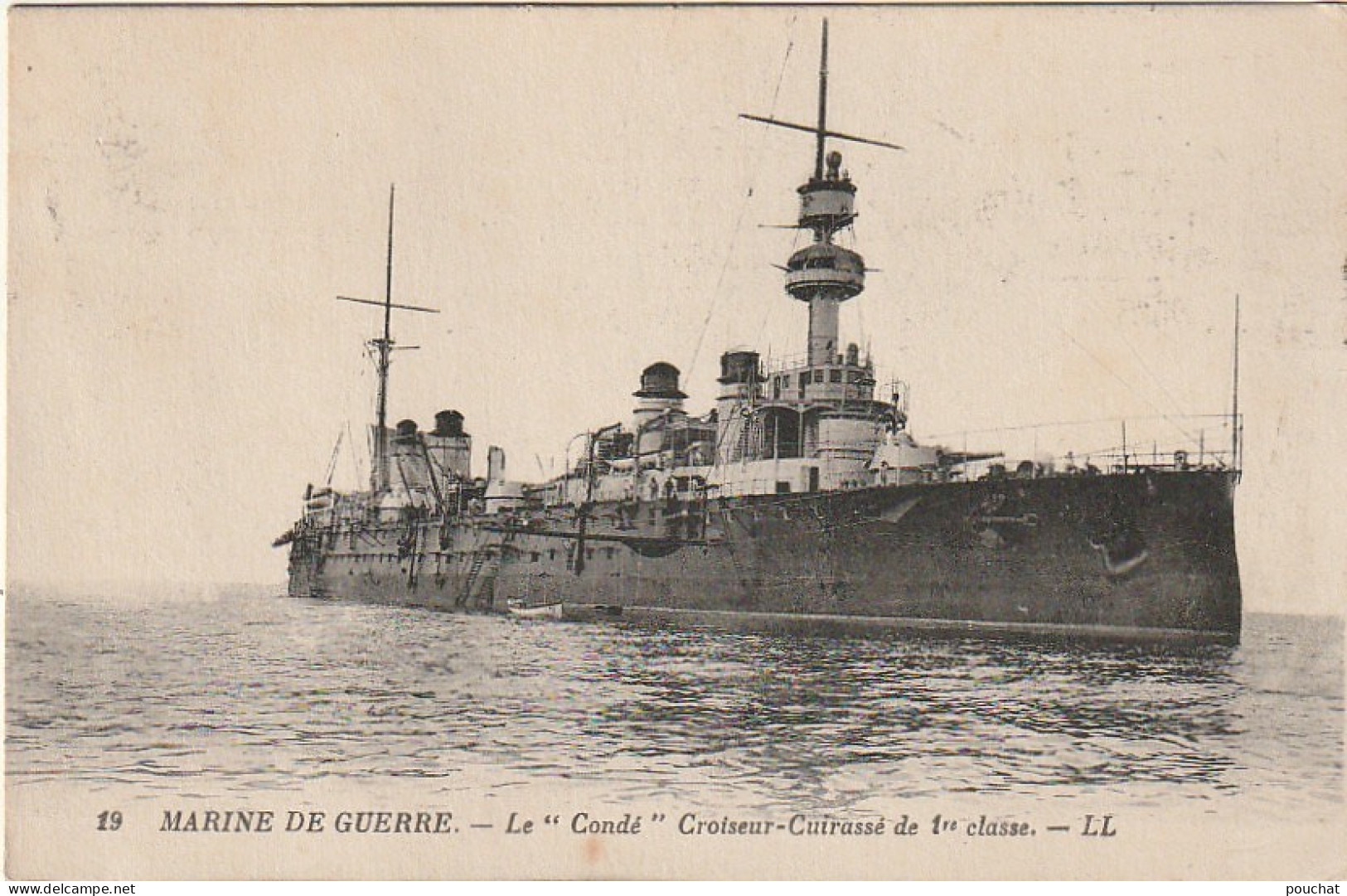 RE 11 -  MARINE DE GUERRE - LE " CONDE " CROISEUR CUIRASSE DE 1ere CLASSE - 2 SCANS - Warships