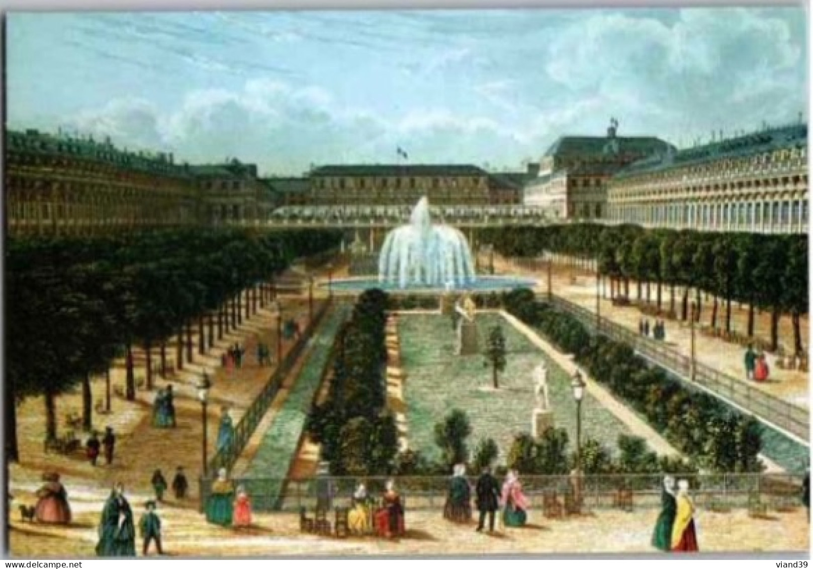 PARIS. - Du Temps Jadis. :   Les Jardins Du Palais Royal.  D'après Une Litho Ancienne.  Non Circulée - Parks, Gärten