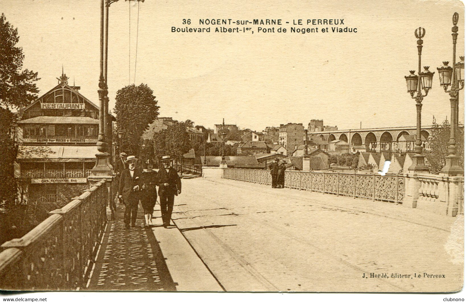 CPA - NOGENT-SUR-MARNE - LE PERREUX - BLD ALBERT 1er - PONT DE NOGENT ET VIADUC (T.RARE CLICHE) - Nogent Sur Marne