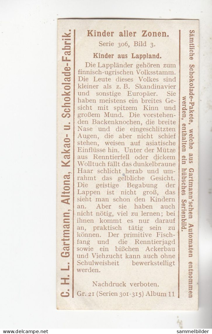 Gartmann Kinder Aler Zonen Kinder Aus Lappland       Serie 306 #3 Von 1909 - Sonstige & Ohne Zuordnung
