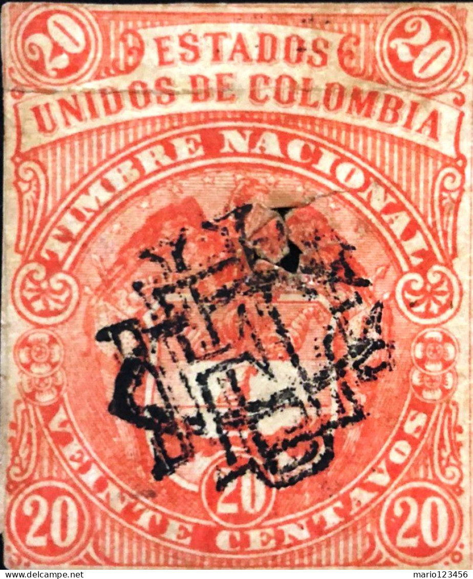 COLOMBIA, MARCHE DA BOLLO, 1880,  Forbin CO 12 - Colombie